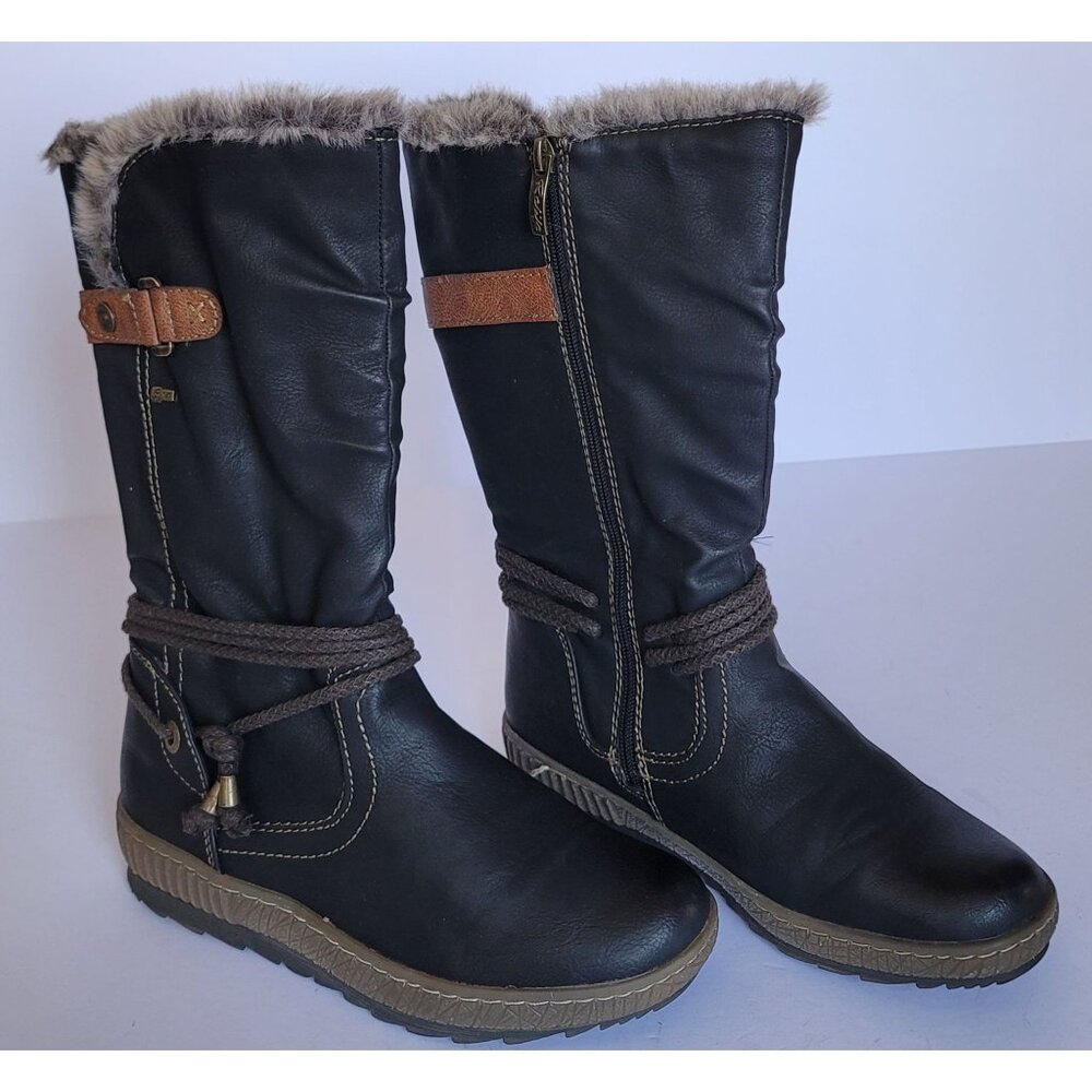 Relife by Pavers Women's Black Calf High Slouchy Shaft Design. Size 6